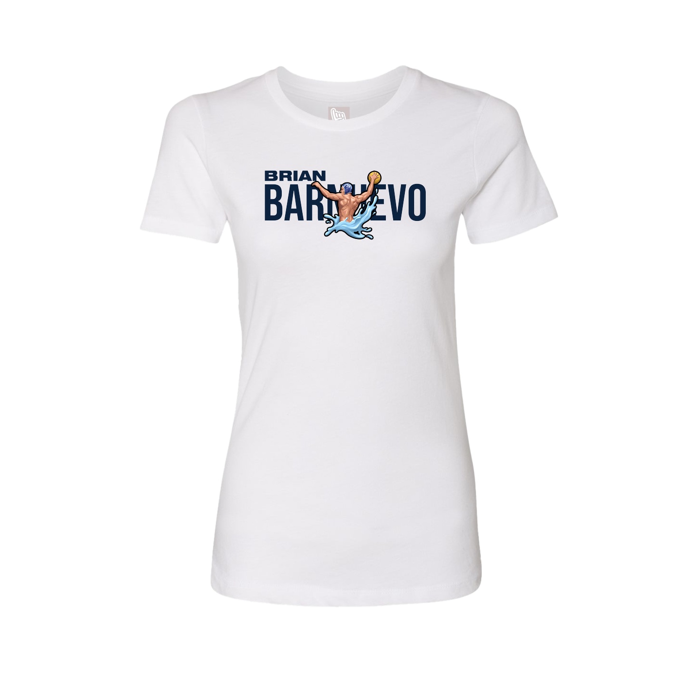 Fitted Women's Tee — Player Name in White