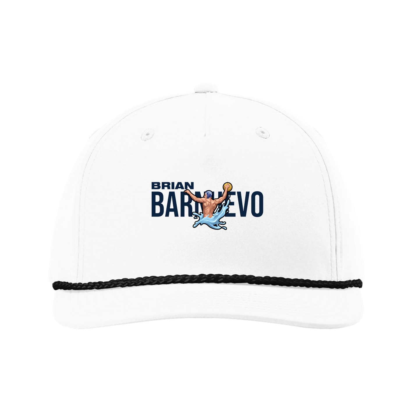 Five-Panel Classic Rope Cap — Player Name in White