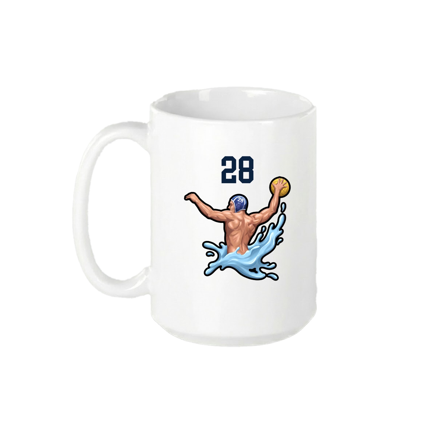 15oz Coffee Mug — Number Top in White