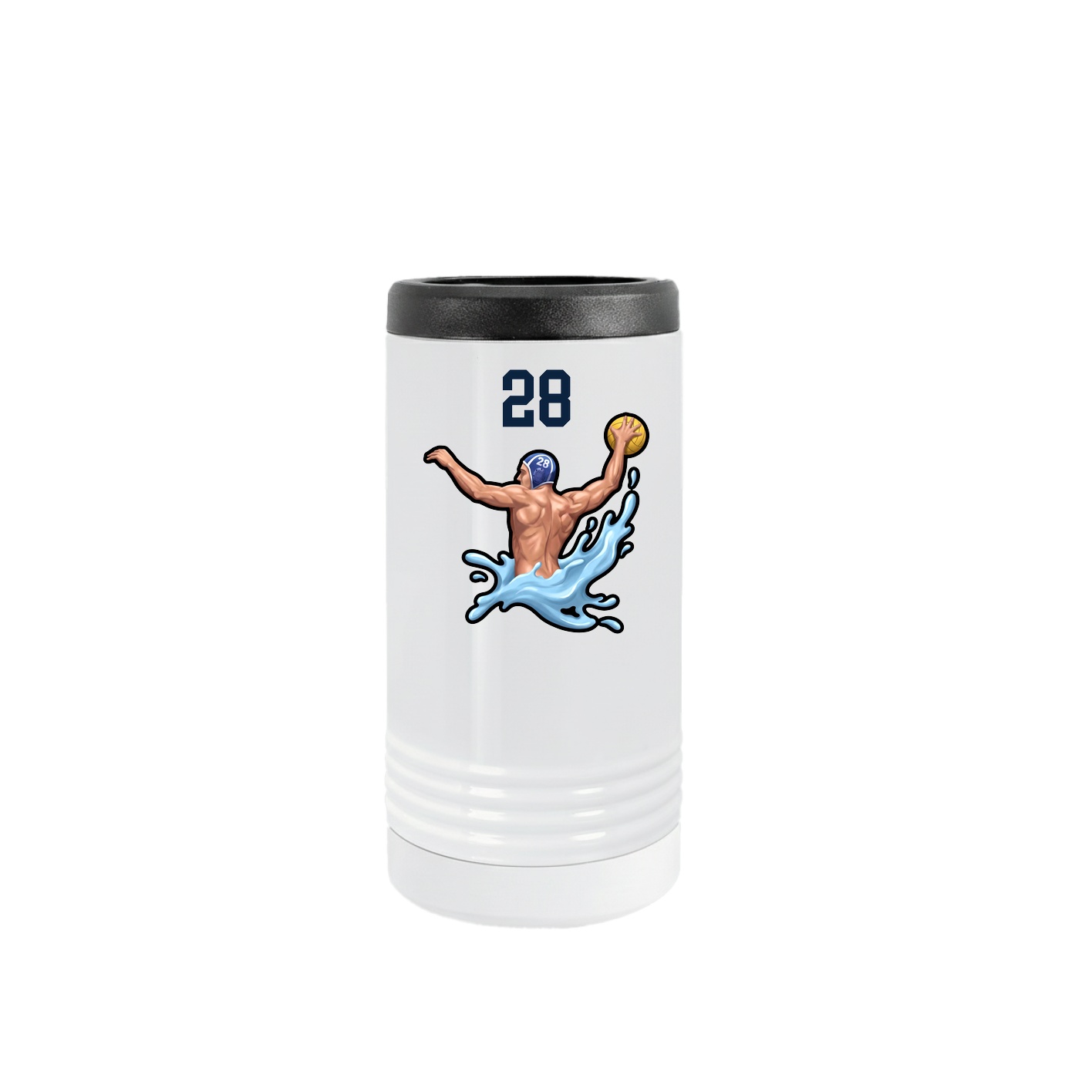 Slim Beverage Holder — Number Top in White