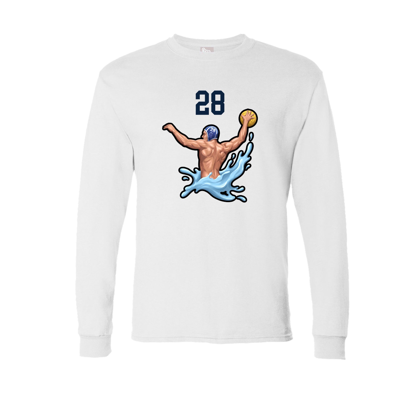 Long Sleeve Tee — Number Top in White