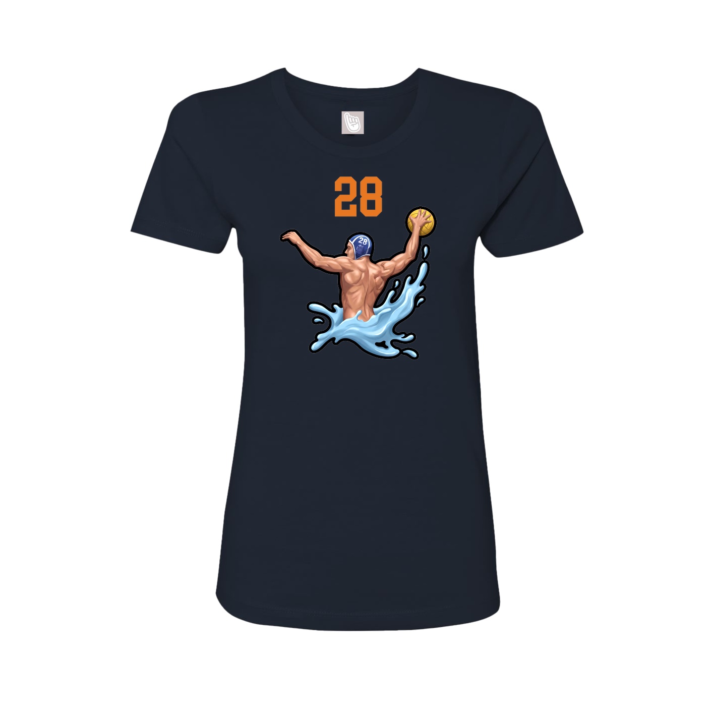 Fitted Women's Tee — Number Top in Navy