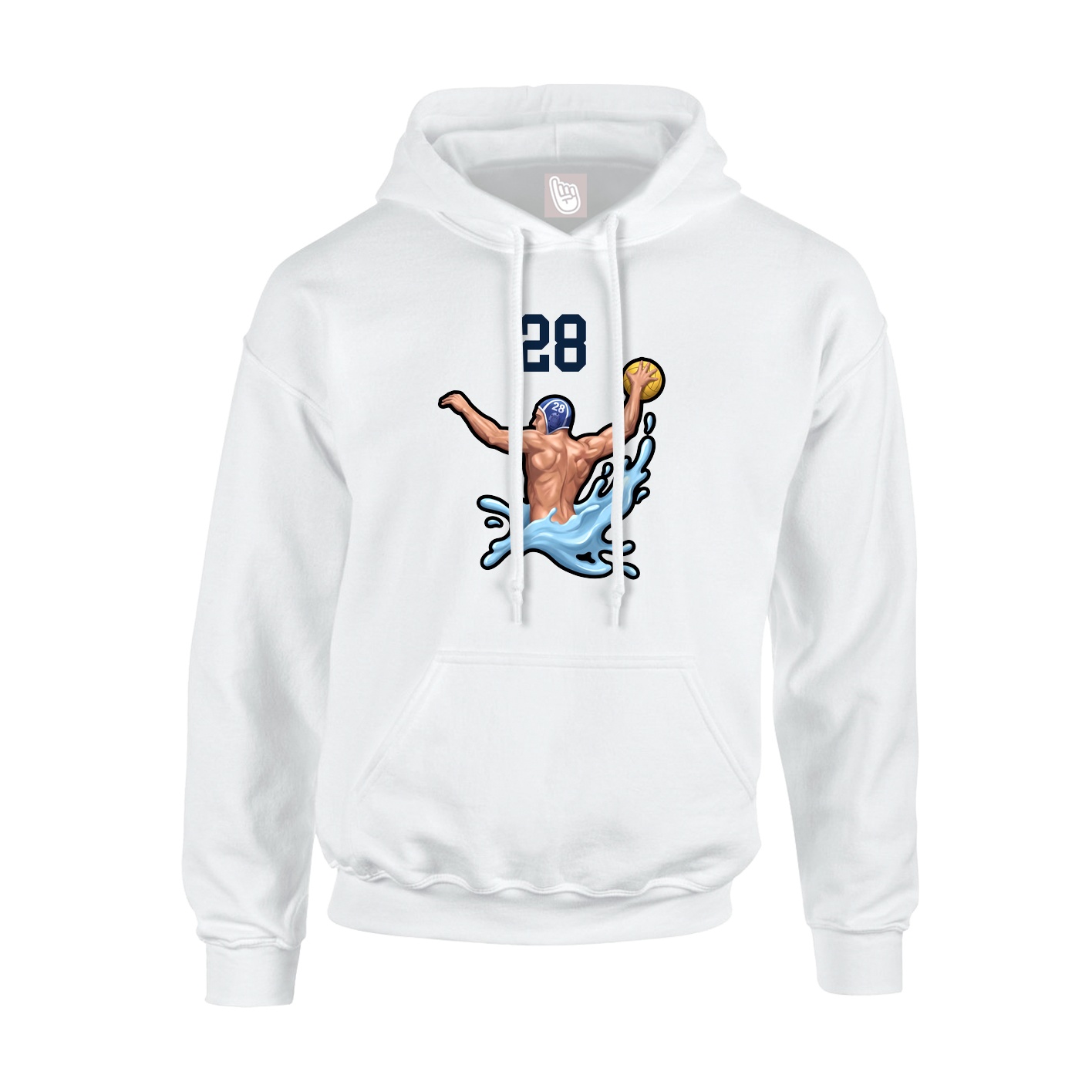 Hoodie — Number Top in White