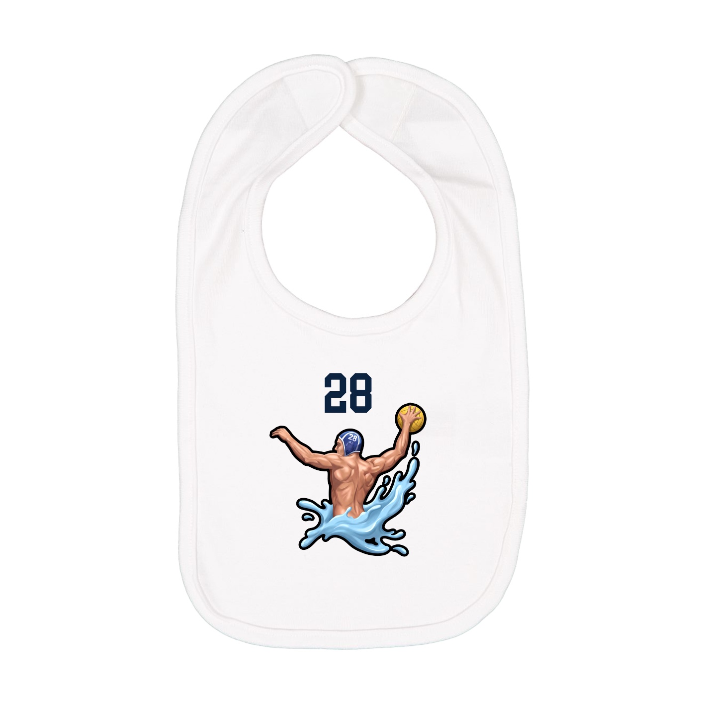 Infant Bib — Number Top in White