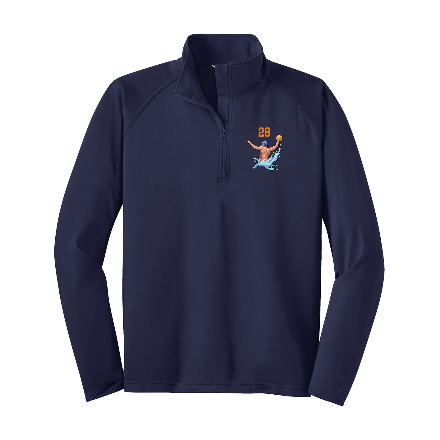 Q-Zip Pullover — Number Top in Navy