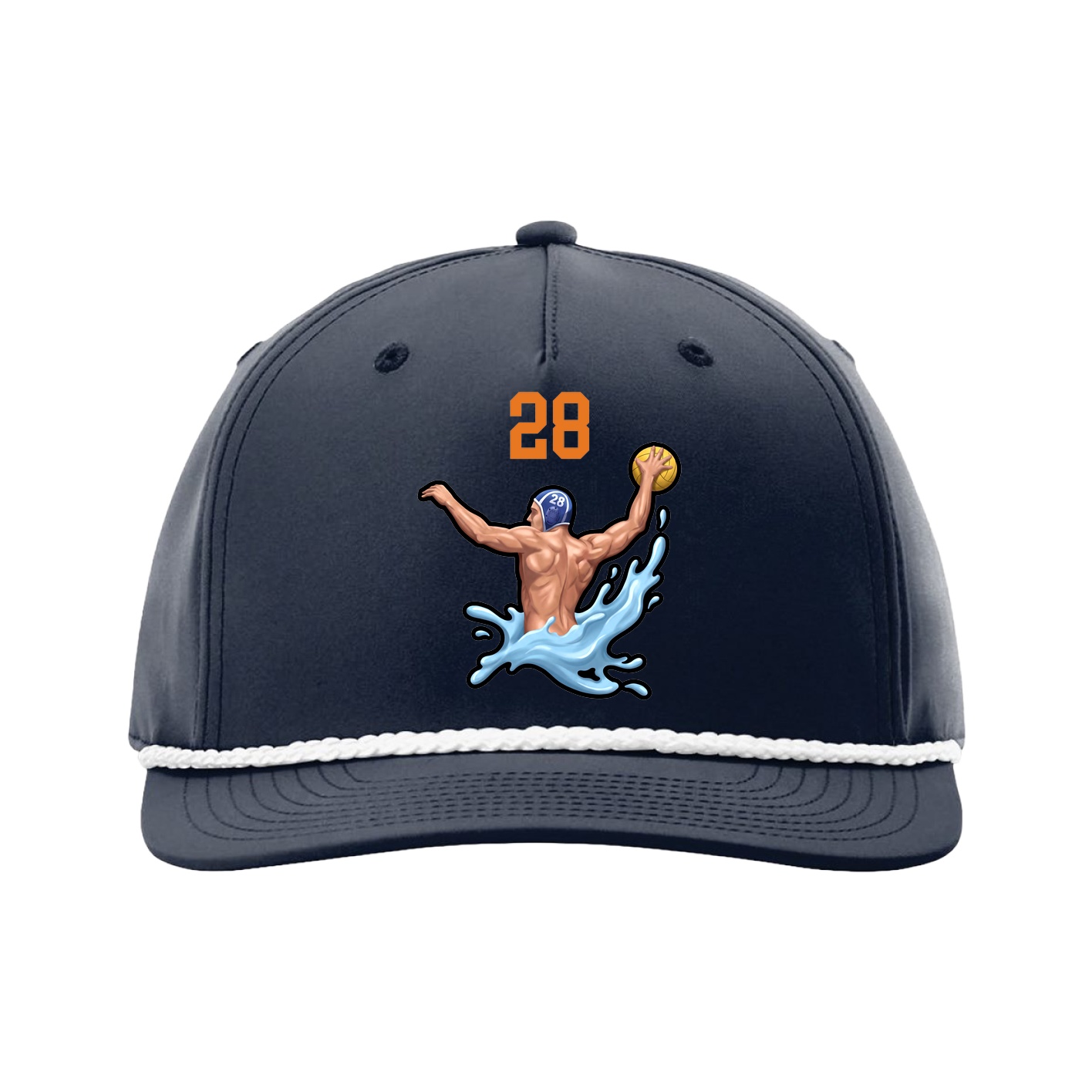 Five-Panel Classic Rope Cap — Number Top in Navy