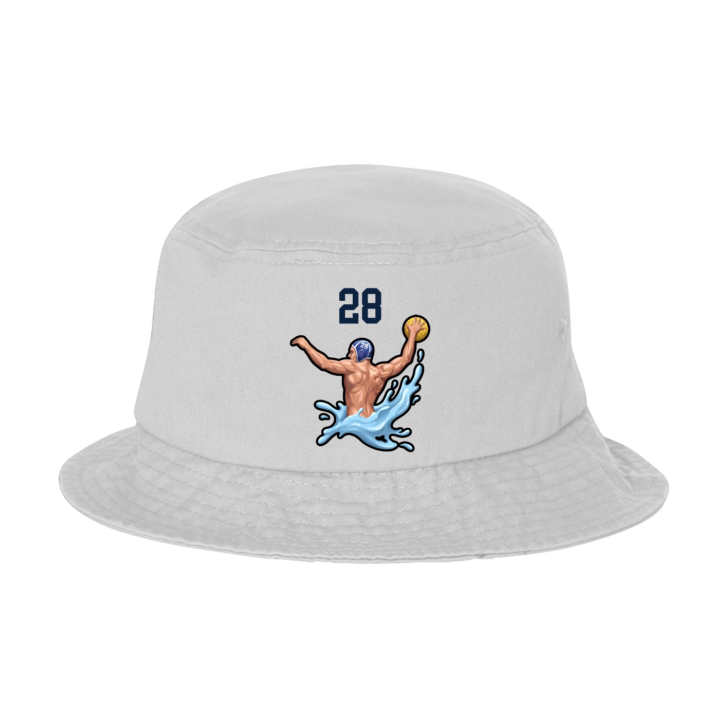 Bucket Cap — Number Top in White