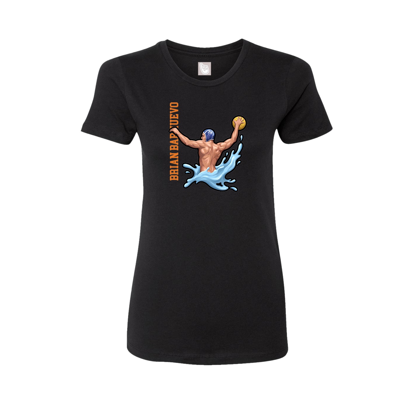 Fitted Women's Tee — Name Vertical in Black