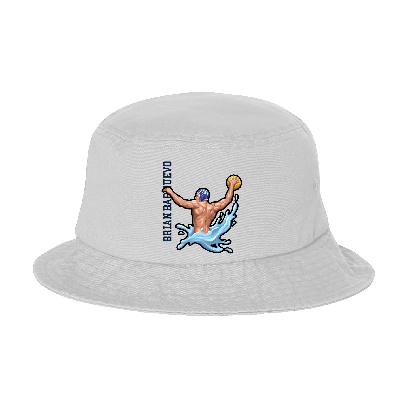 Bucket Cap — Name Vertical in White