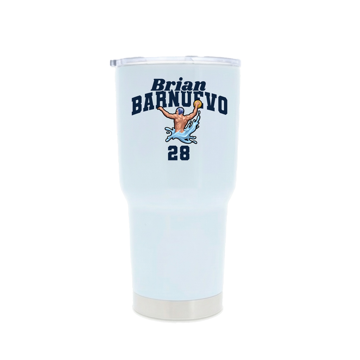30oz Stainless Steel Tumbler — Signature Arch in White