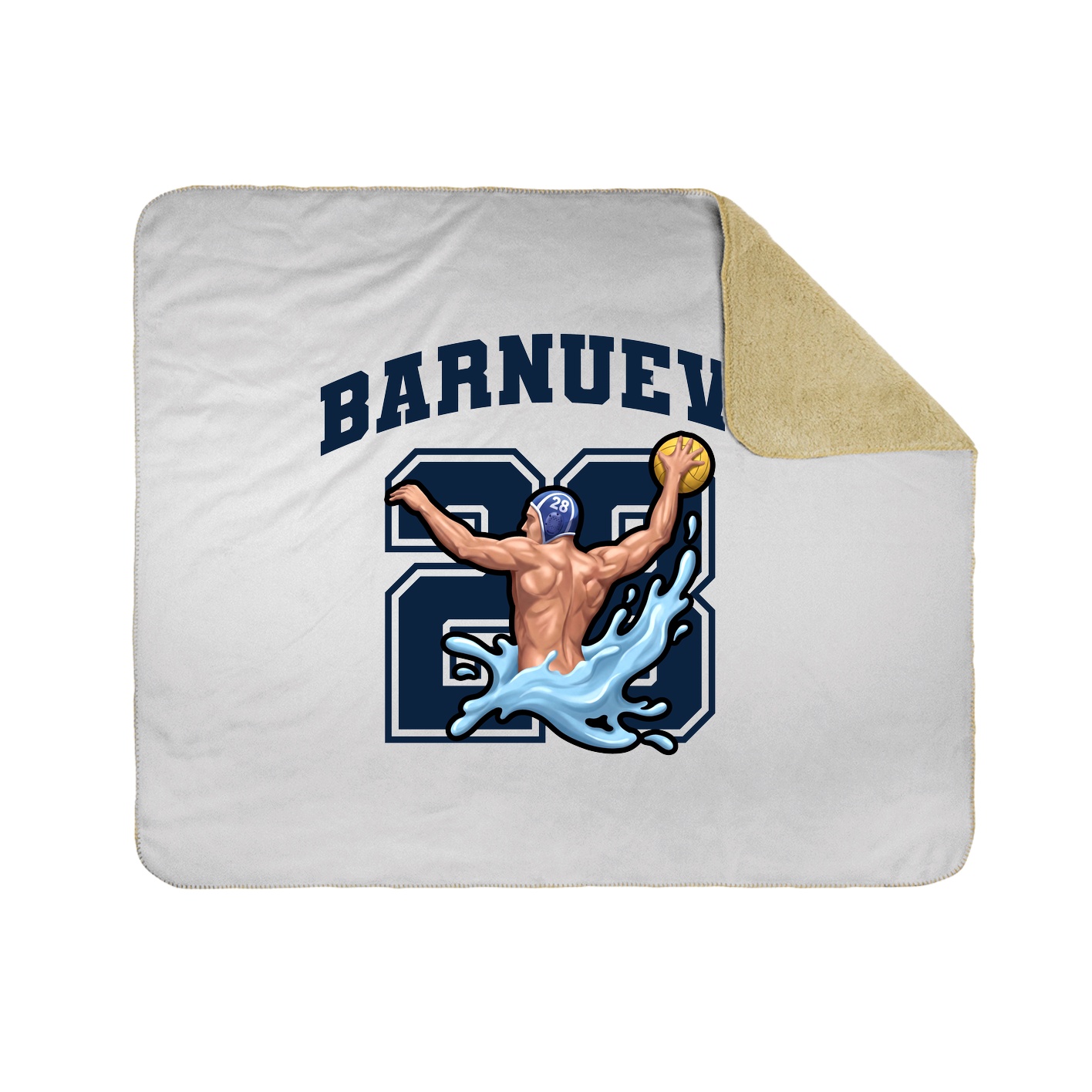 Throw Blanket — Number in White