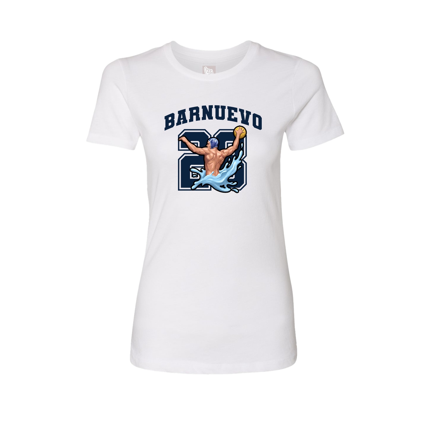 Fitted Women's Tee — Number in White