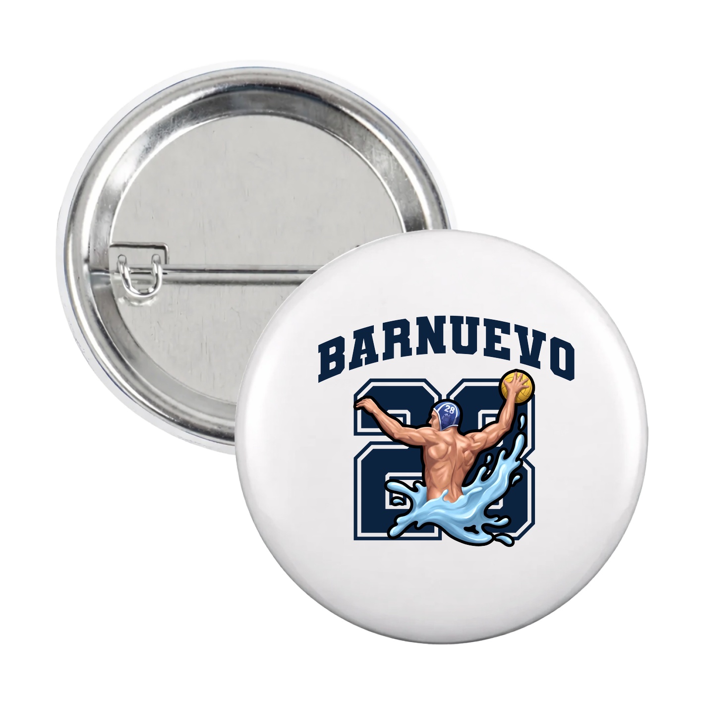 Game Day Button — Number in White
