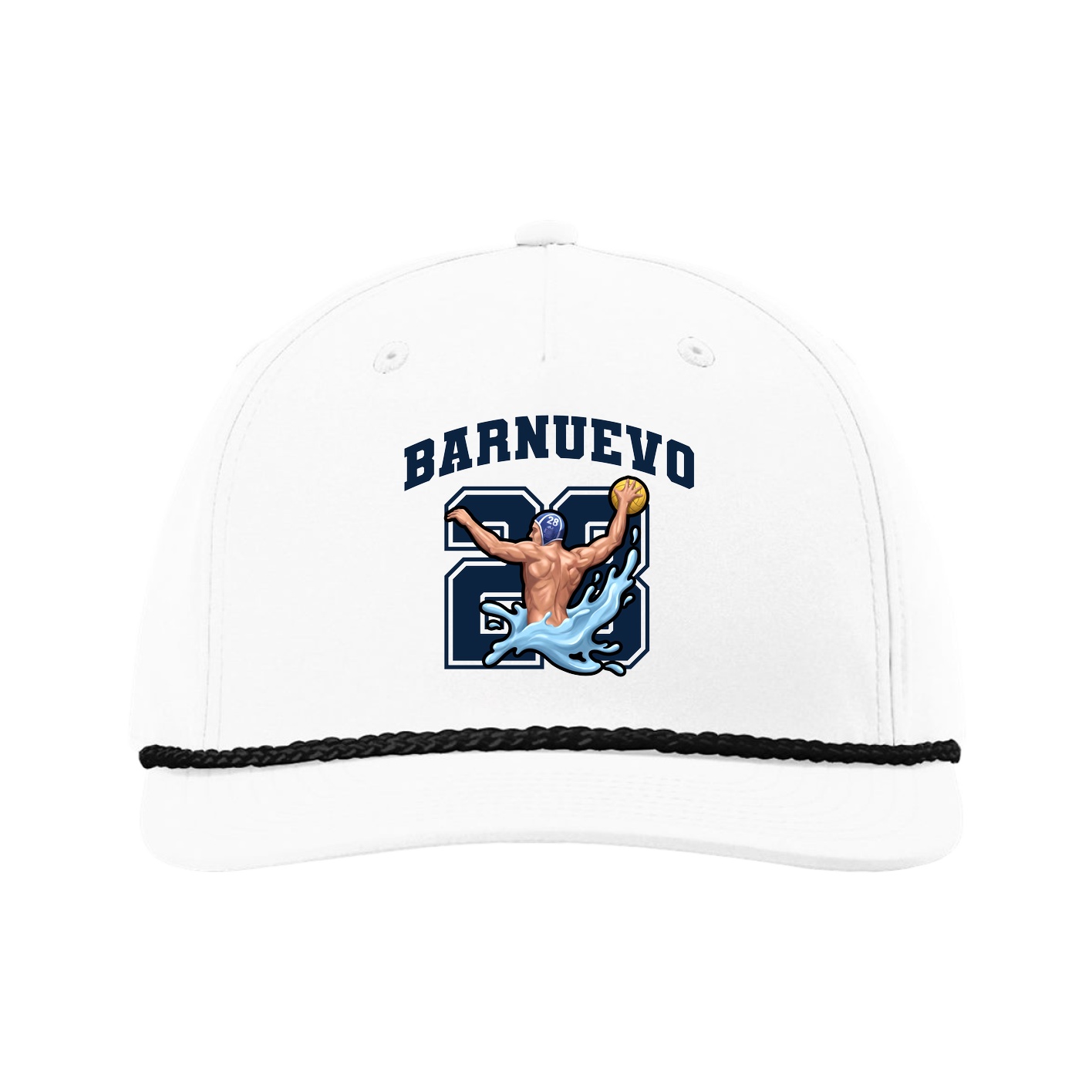 Five-Panel Classic Rope Cap — Number in White