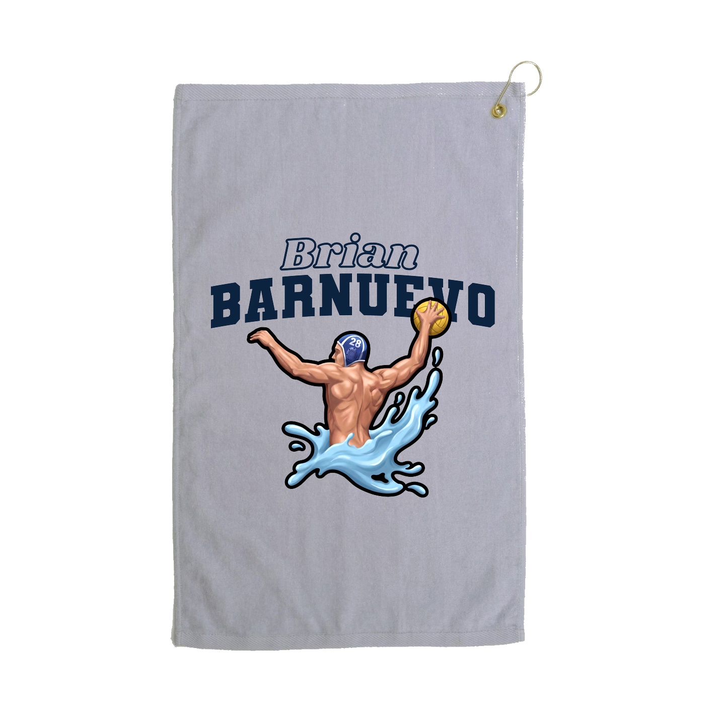 Golf Towel — Name Arch in Grey