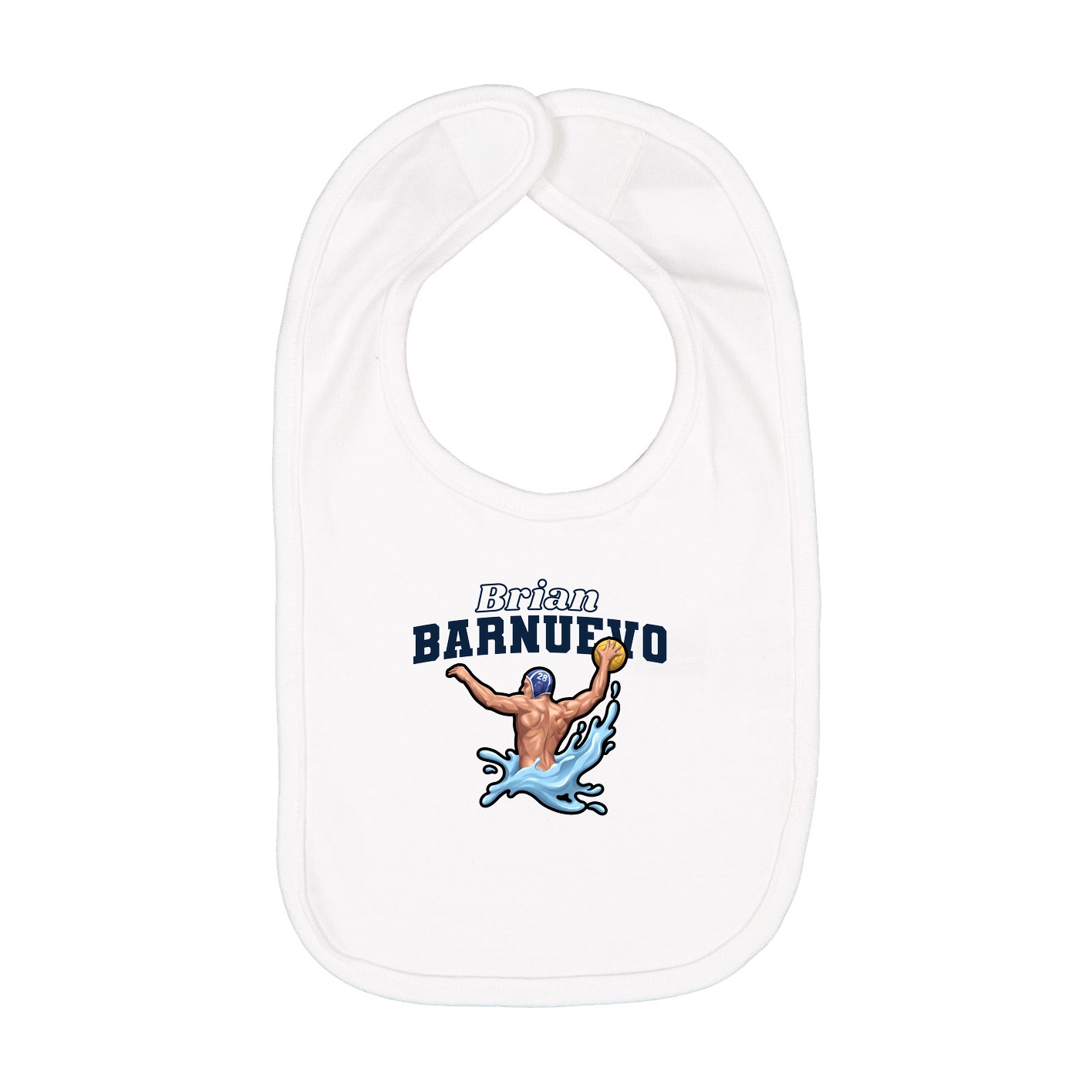 Infant Bib — Name Arch in White