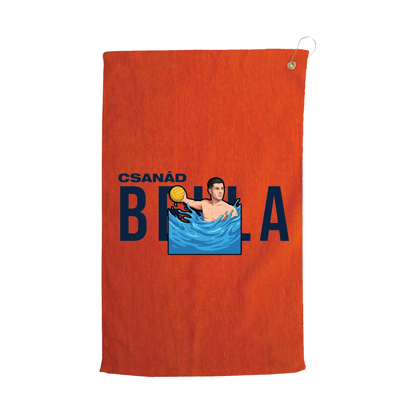 Golf Towel — Player Name in Orange