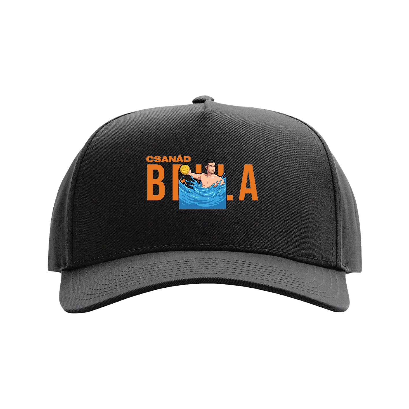 Full Fabric Five-Panel Champ Cap — Player Name in Black