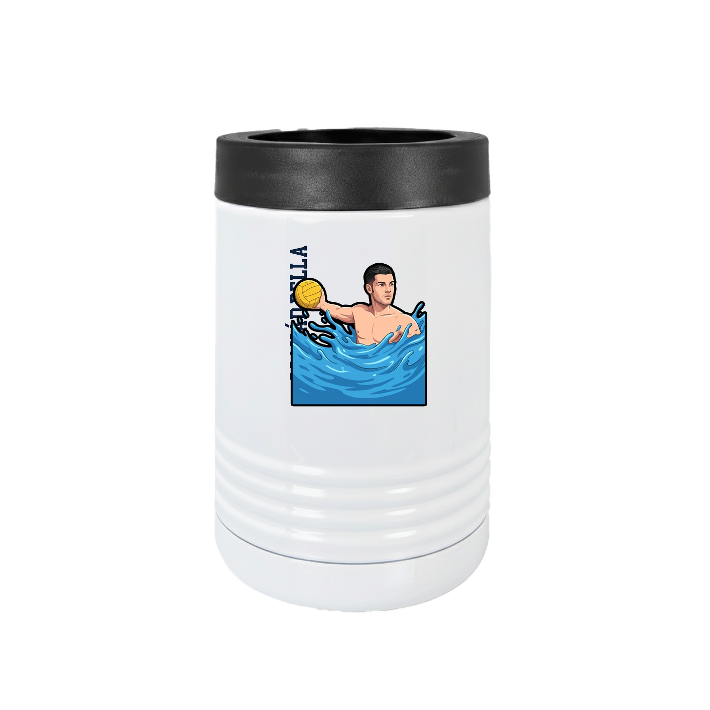Beverage Holder — Name Vertical in White