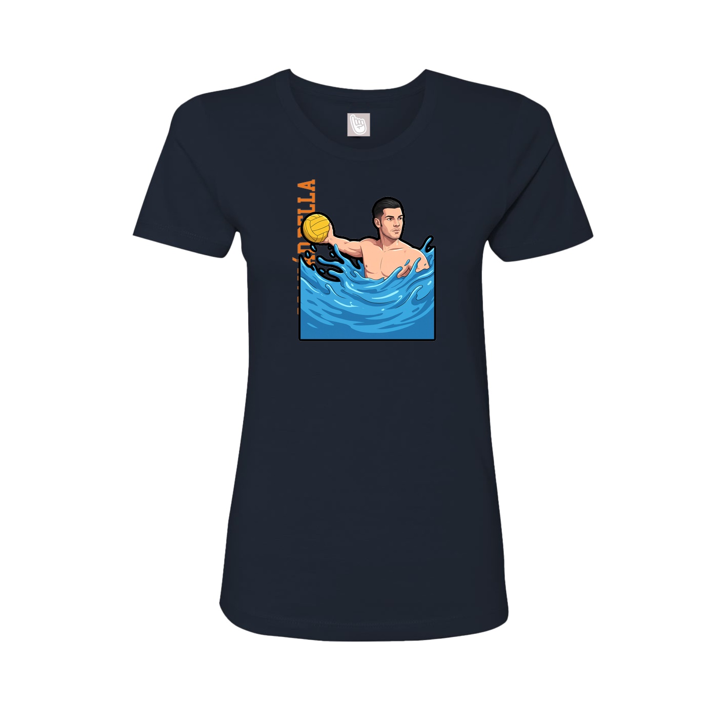 Fitted Women's Tee — Name Vertical in Navy