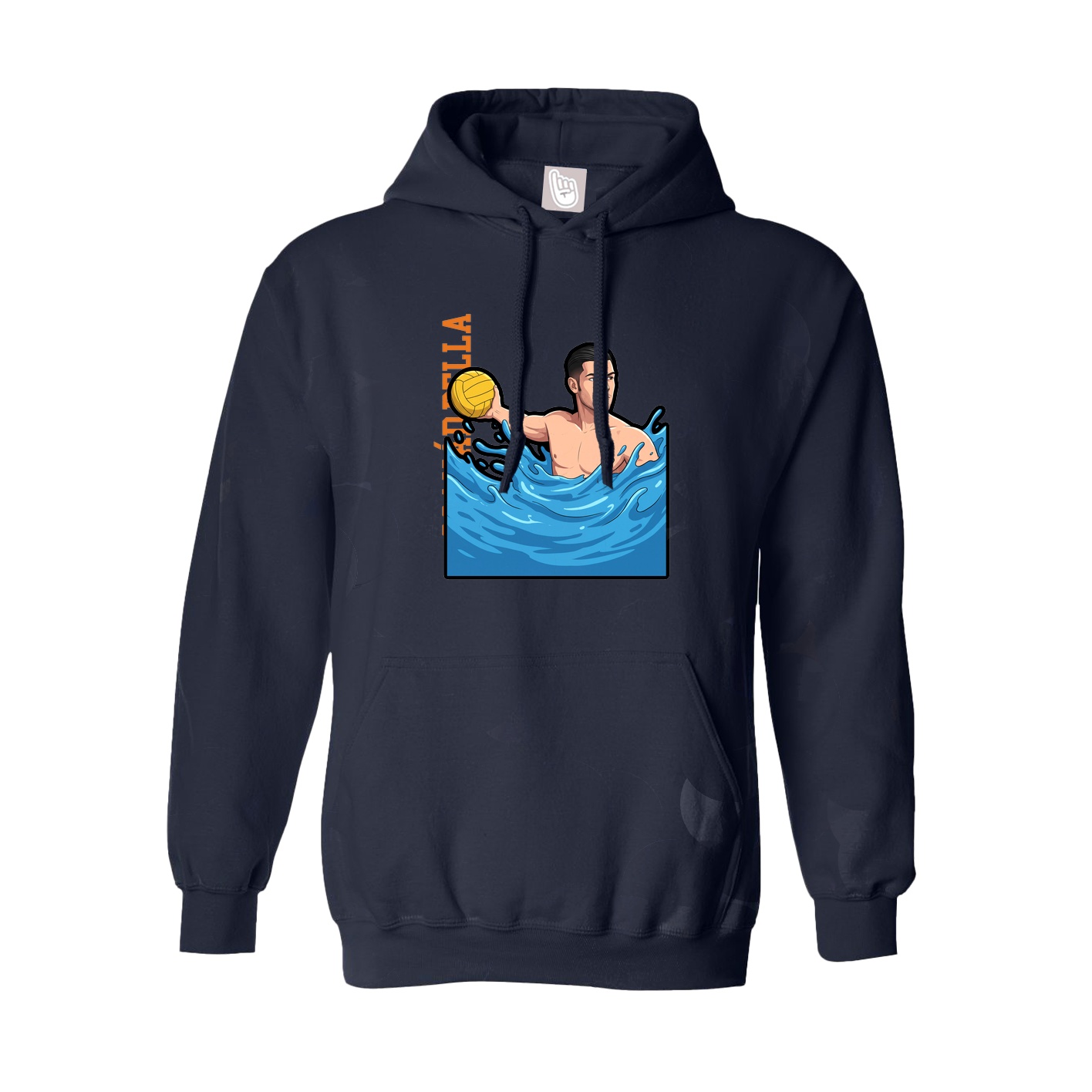 Hoodie — Name Vertical in Navy