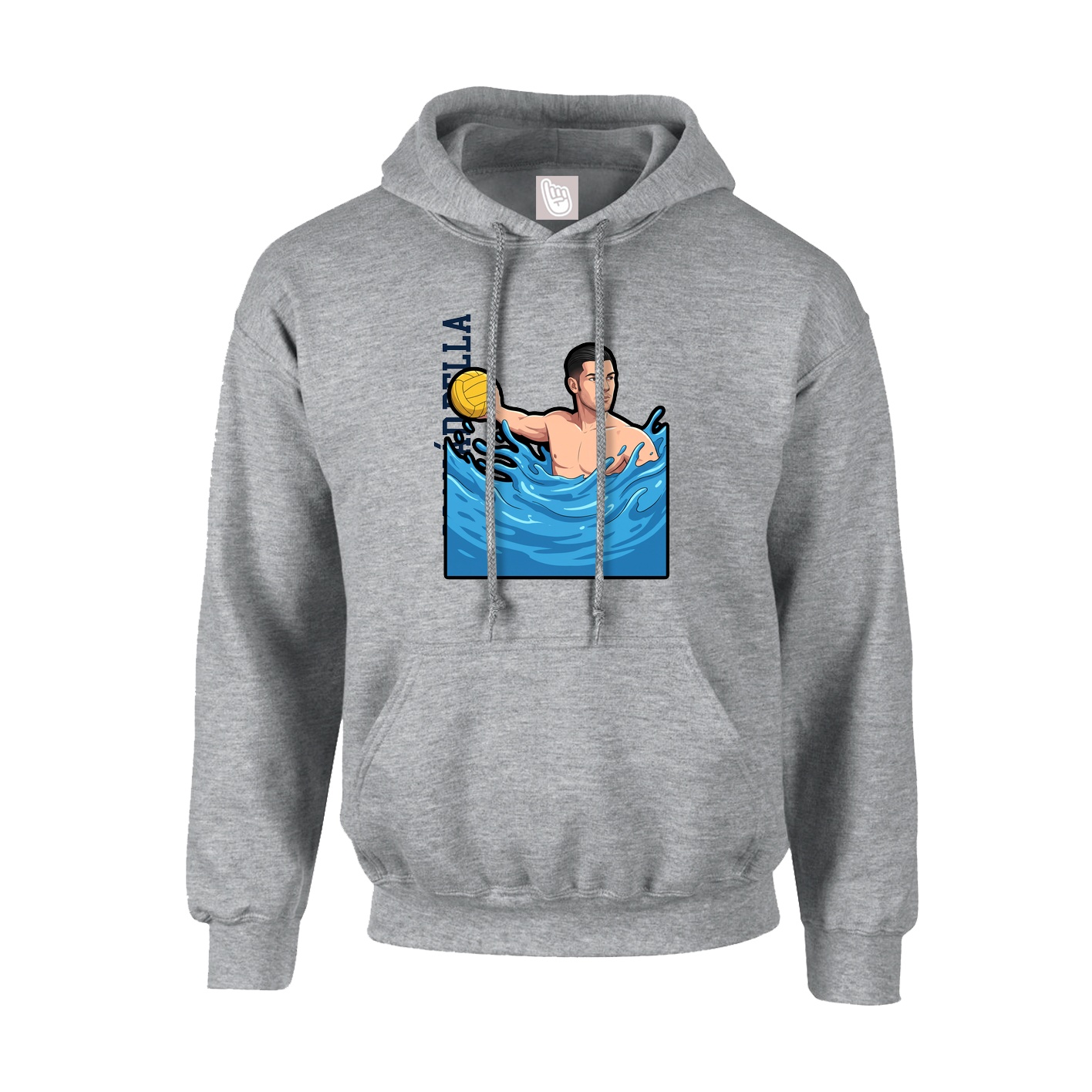 Youth Hoodie — Name Vertical in Grey