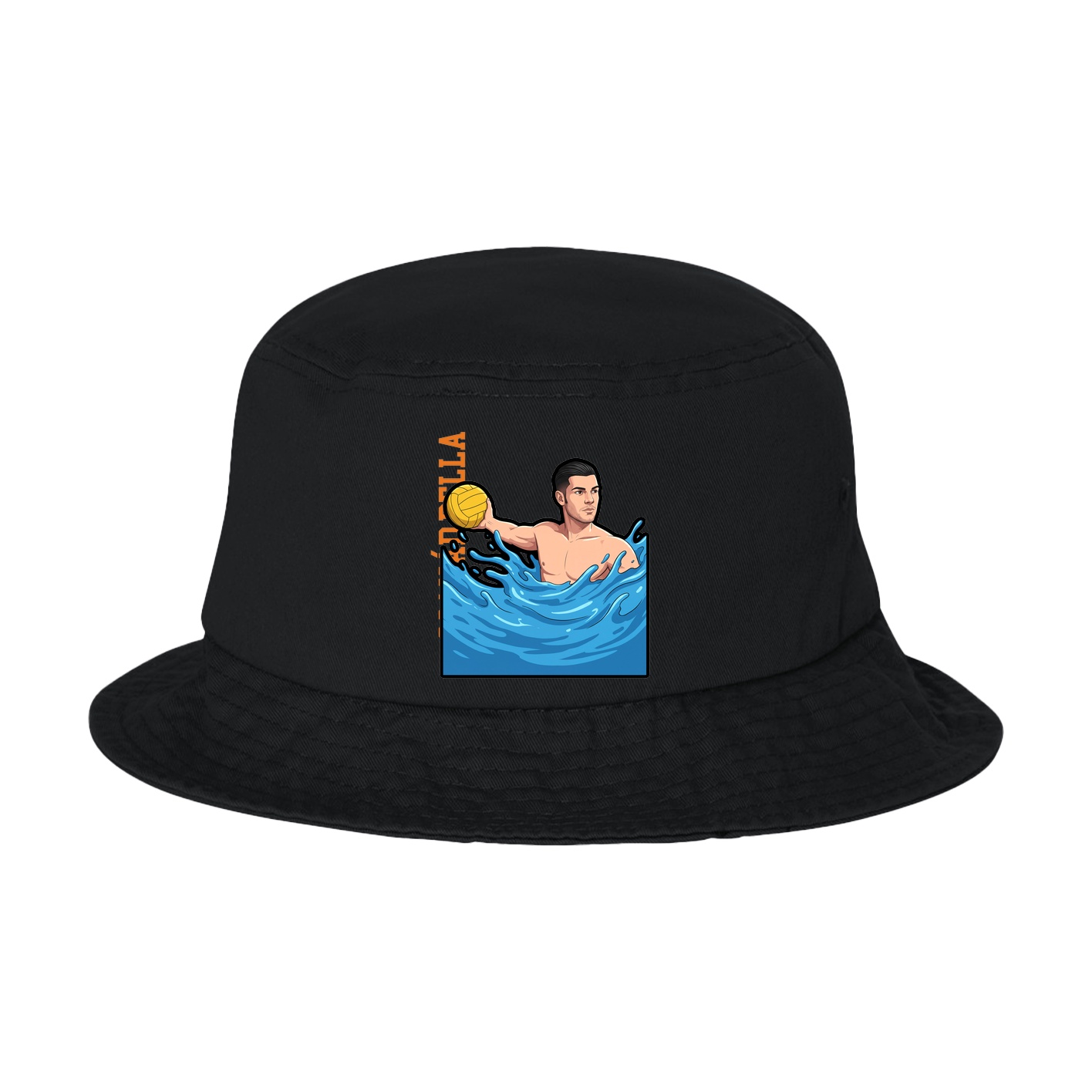 Bucket Cap — Name Vertical in Black