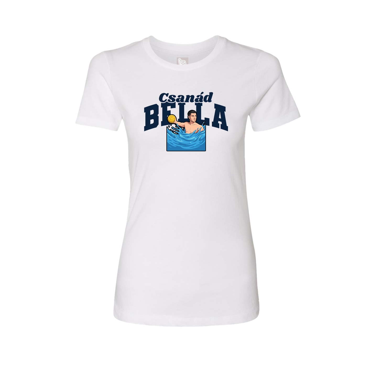 Fitted Women's Tee — Signature Arch in White