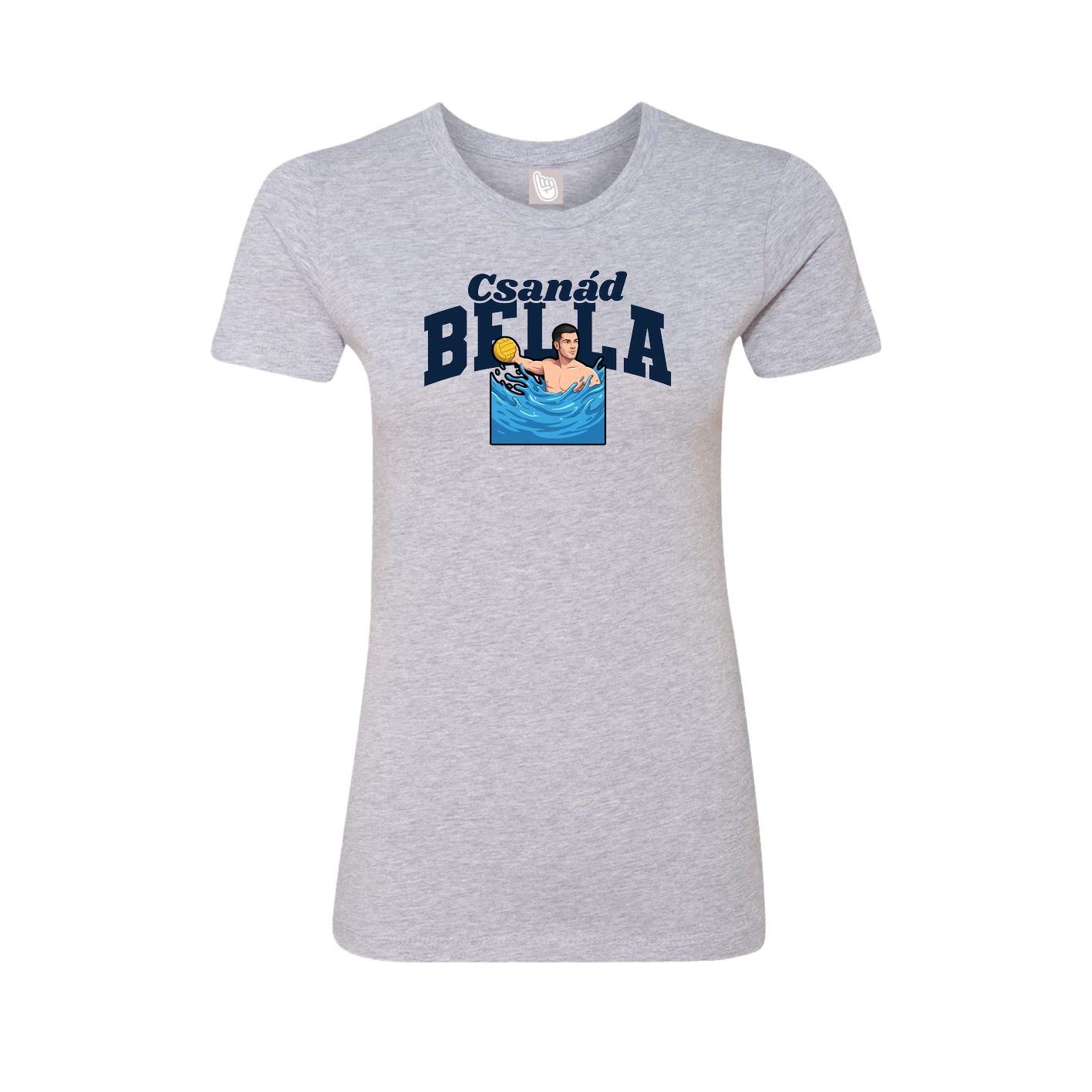 Fitted Women's Tee — Signature Arch in Grey
