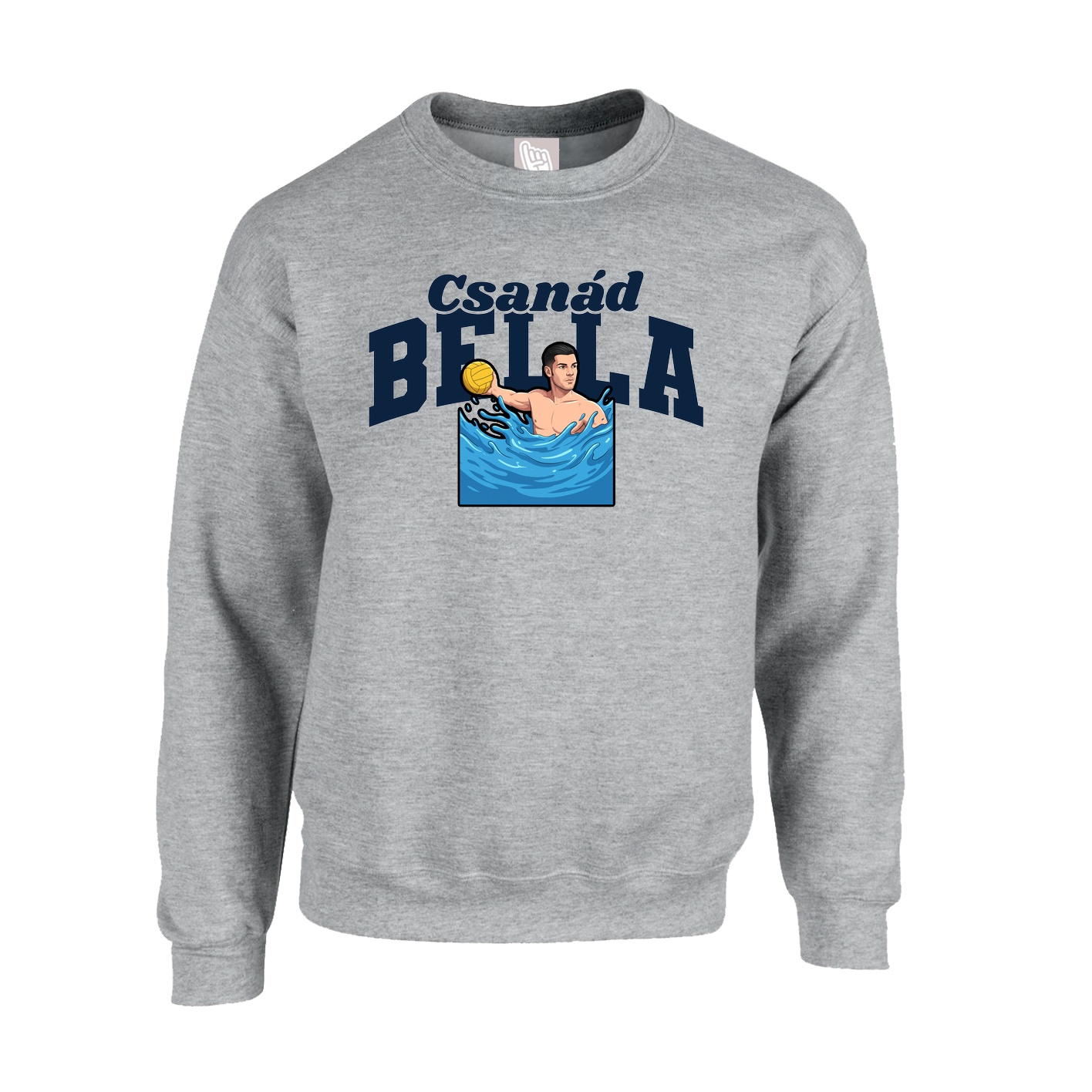 Fleece Crew — Signature Arch in Grey