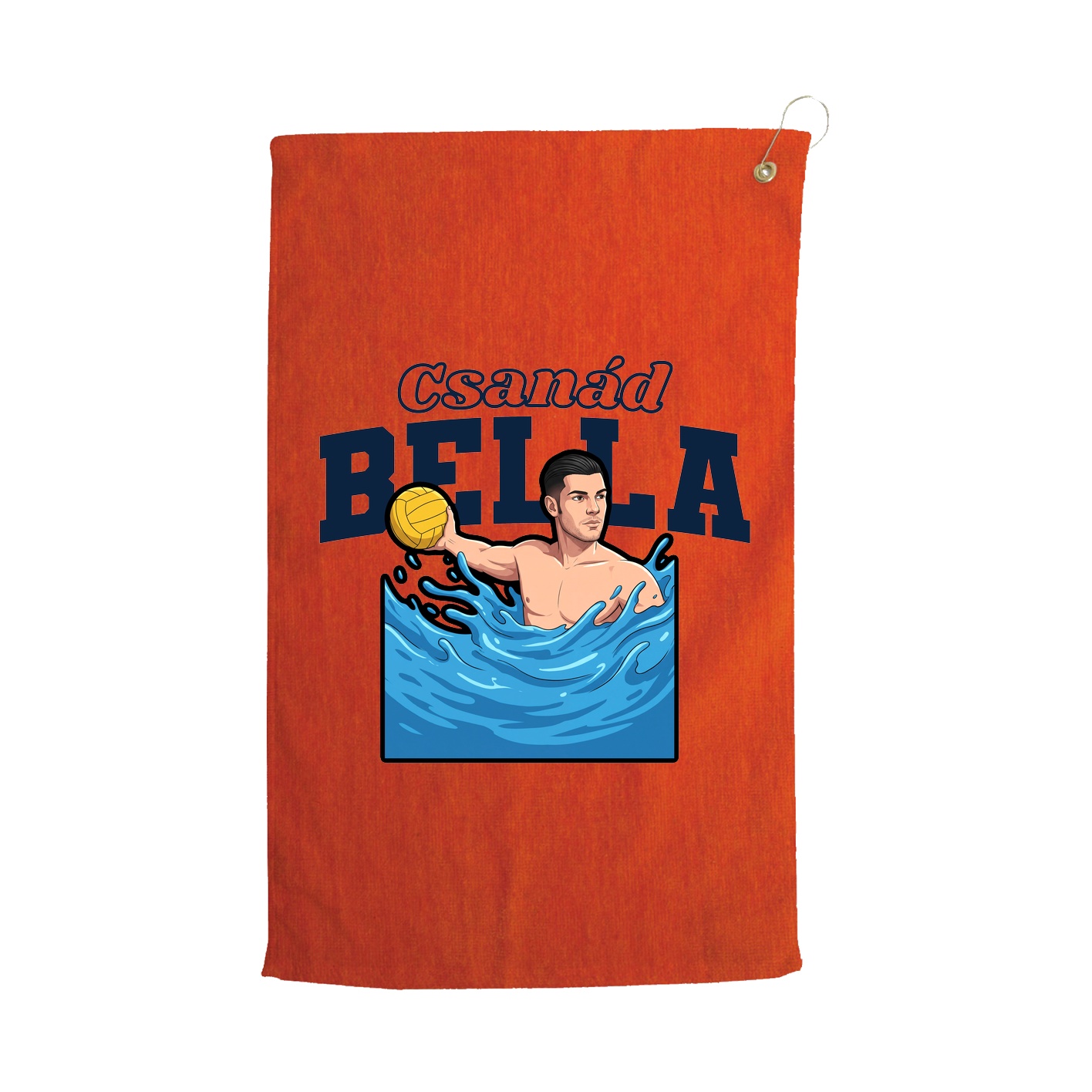 Golf Towel — Name Arch in Orange