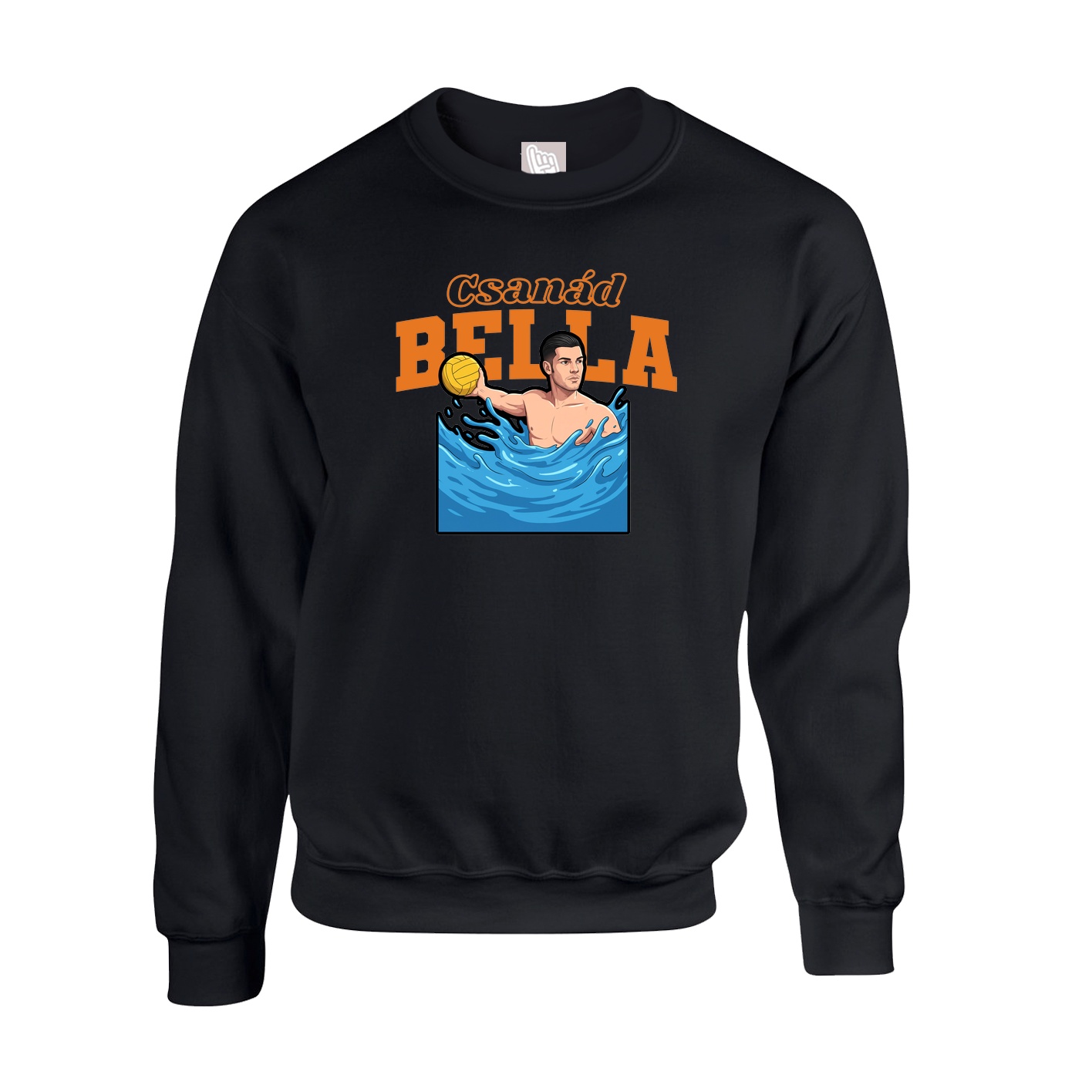 Fleece Crew — Name Arch in Black