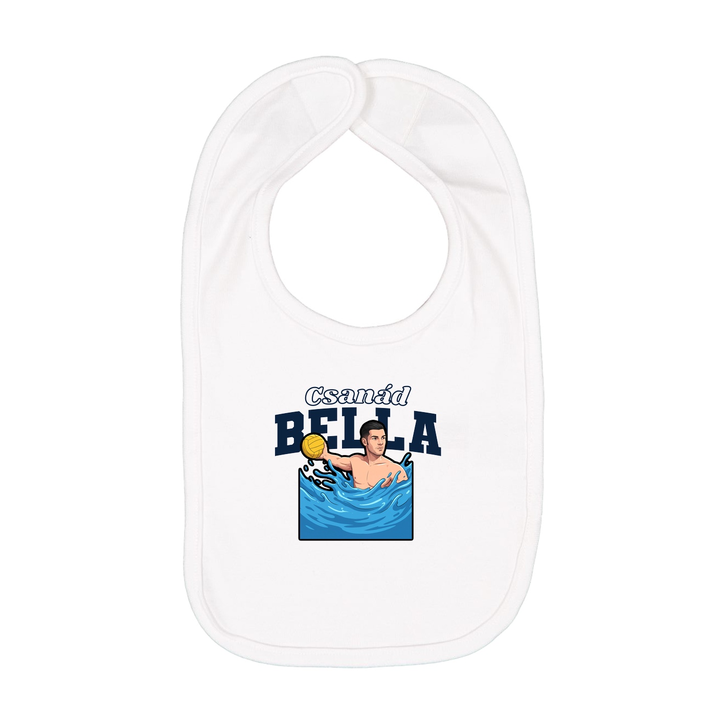 Infant Bib — Name Arch in White