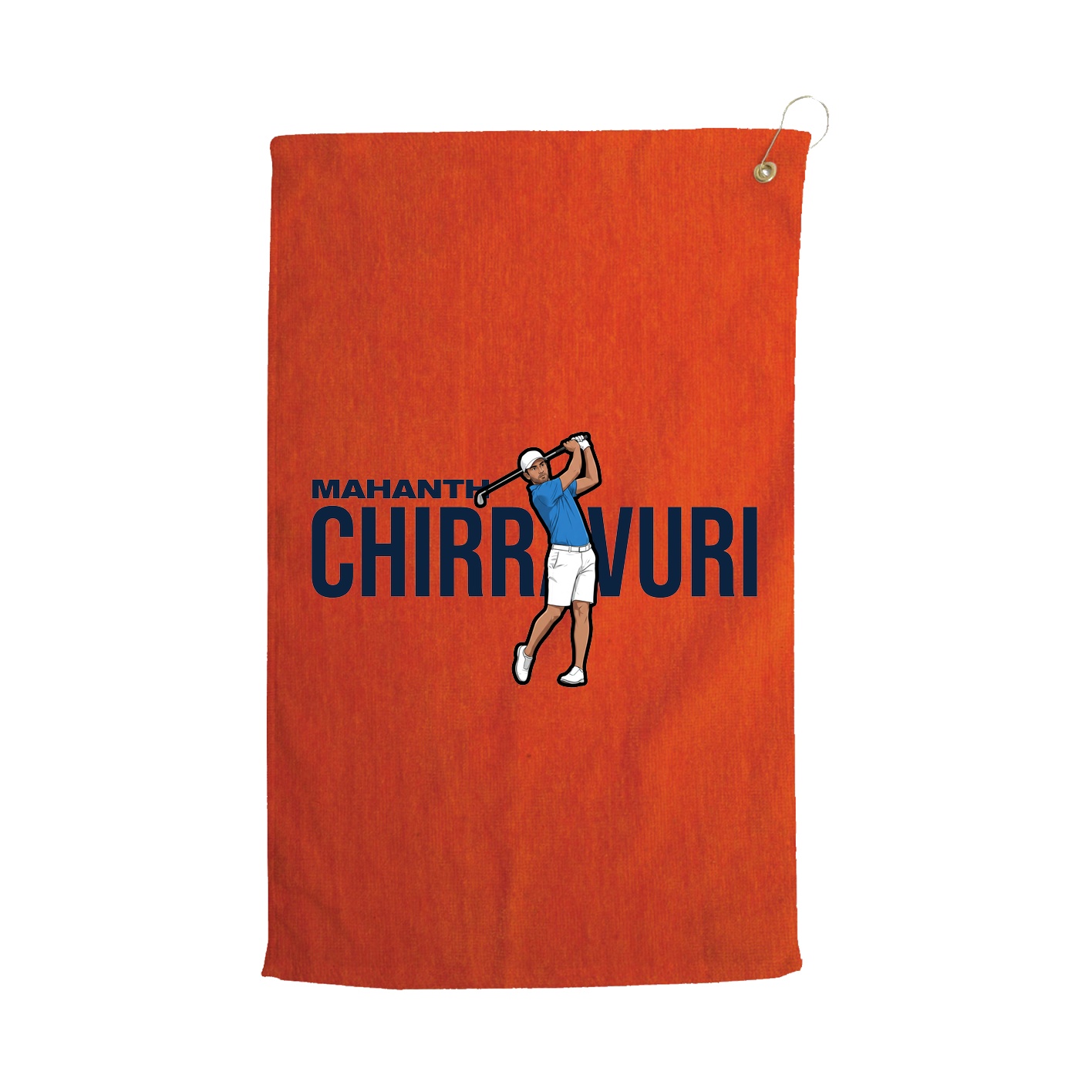 Golf Towel — Player Name in Orange