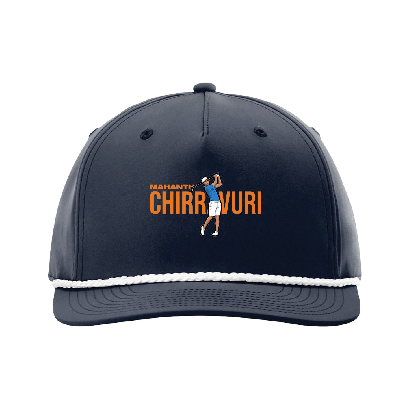 Five-Panel Classic Rope Cap — Player Name in Navy
