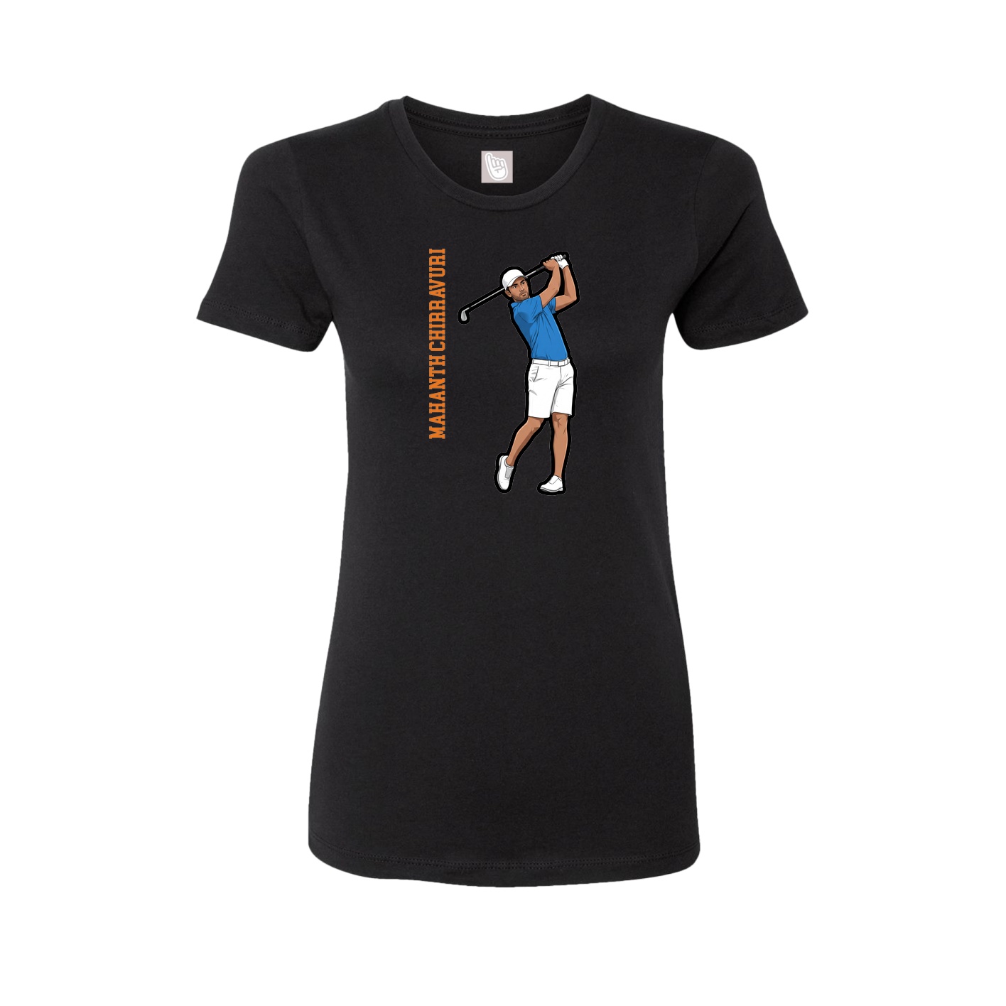 Fitted Women's Tee — Name Vertical in Black