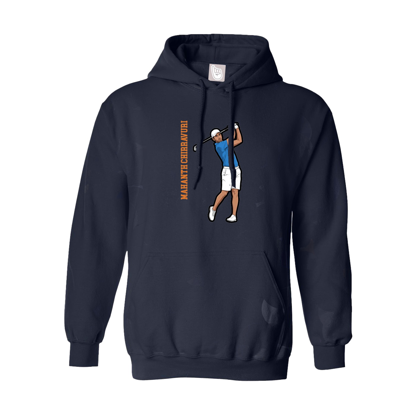 Youth Hoodie — Name Vertical in Navy