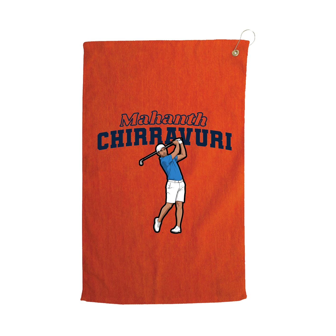Golf Towel — Name Arch in Orange