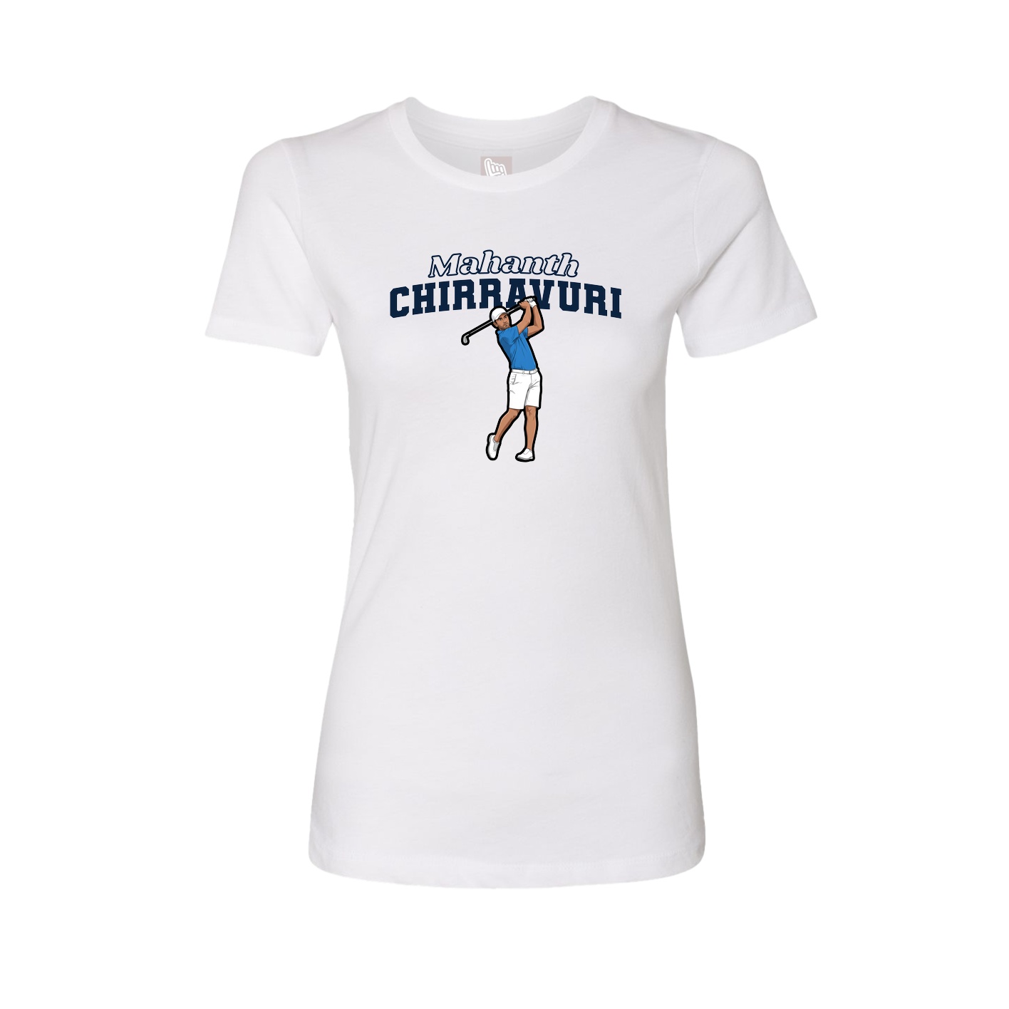 Fitted Women's Tee — Name Arch in White