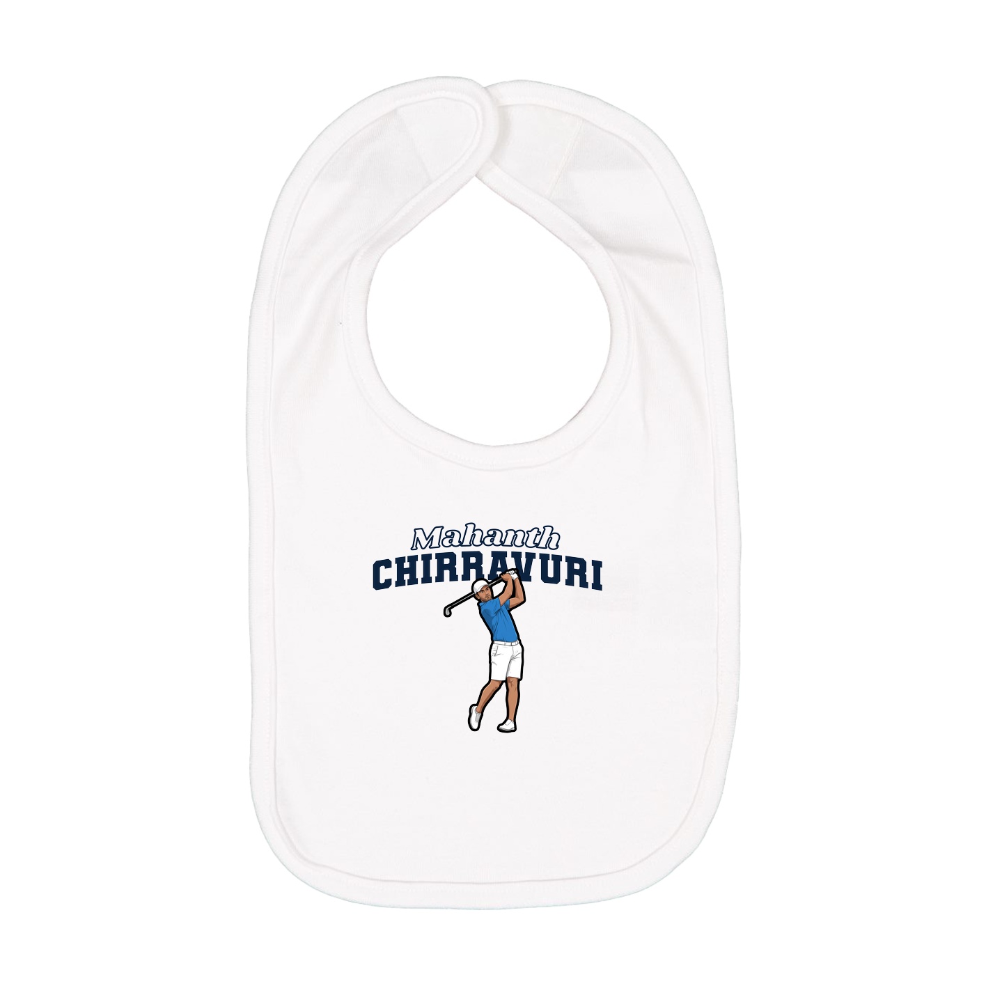 Infant Bib — Name Arch in White