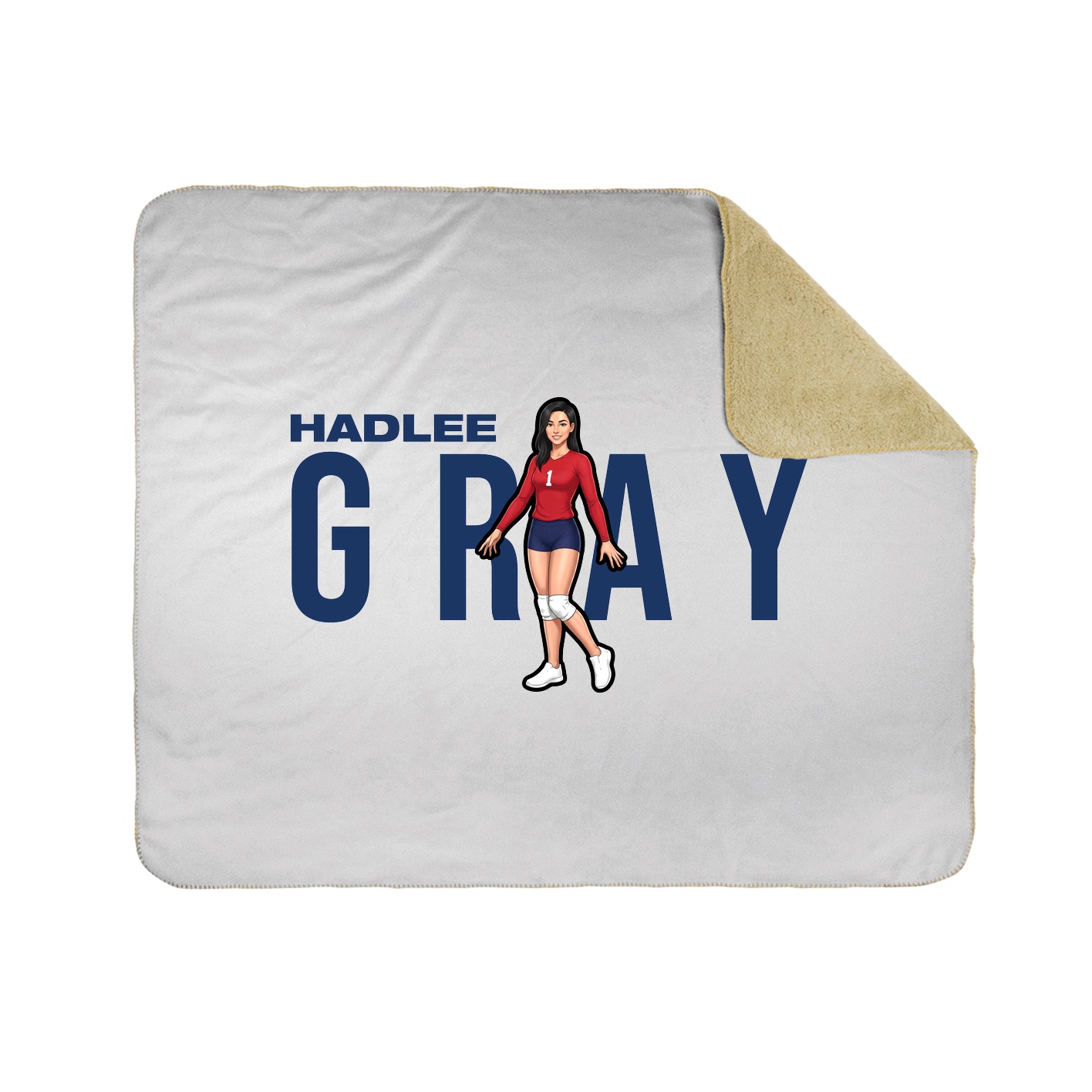 Throw Blanket — Player Name in White
