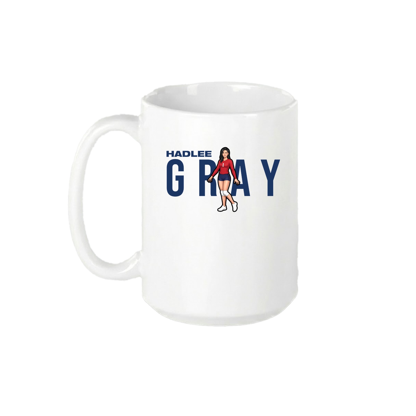 15oz Coffee Mug — Player Name in White