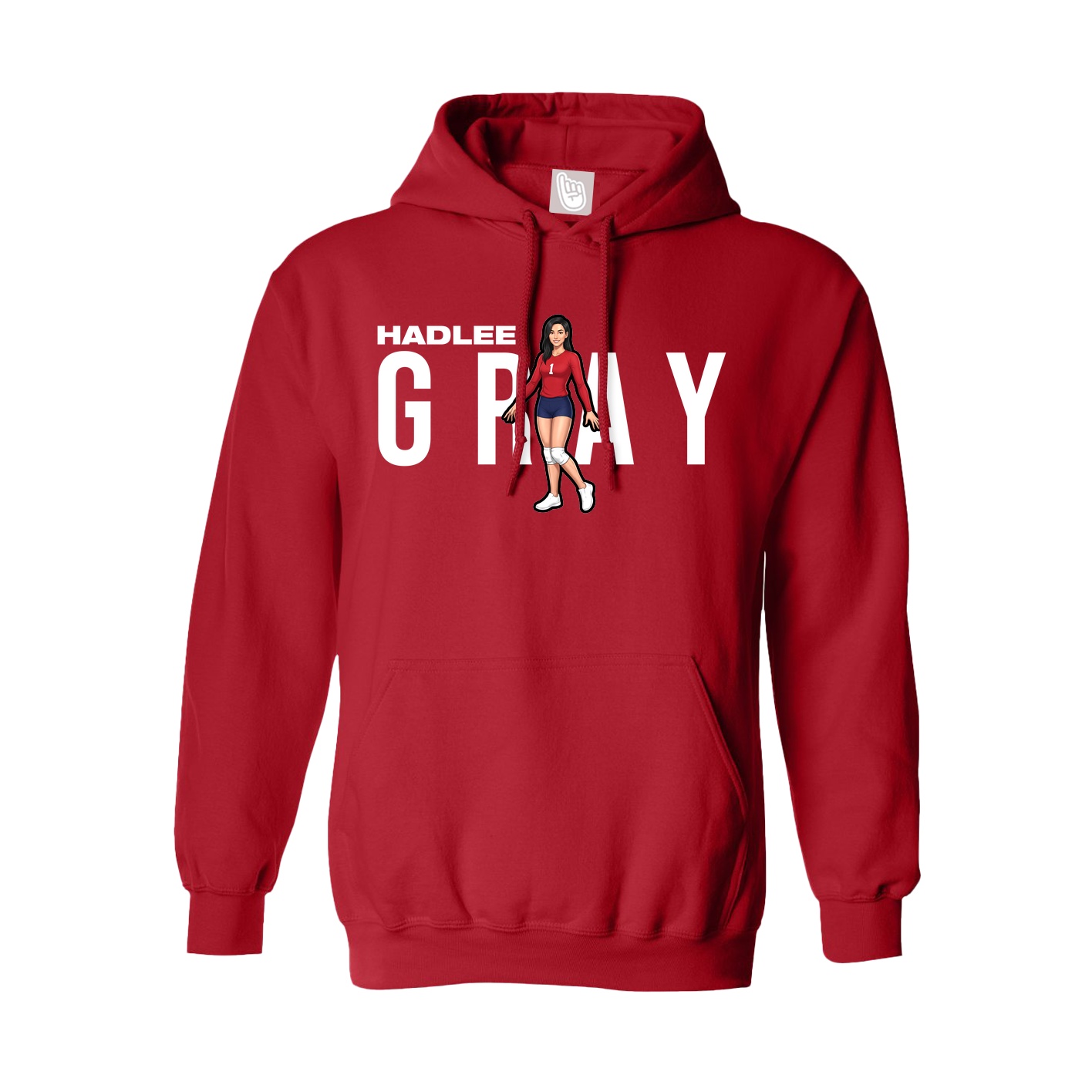 Hoodie — Player Name in Red
