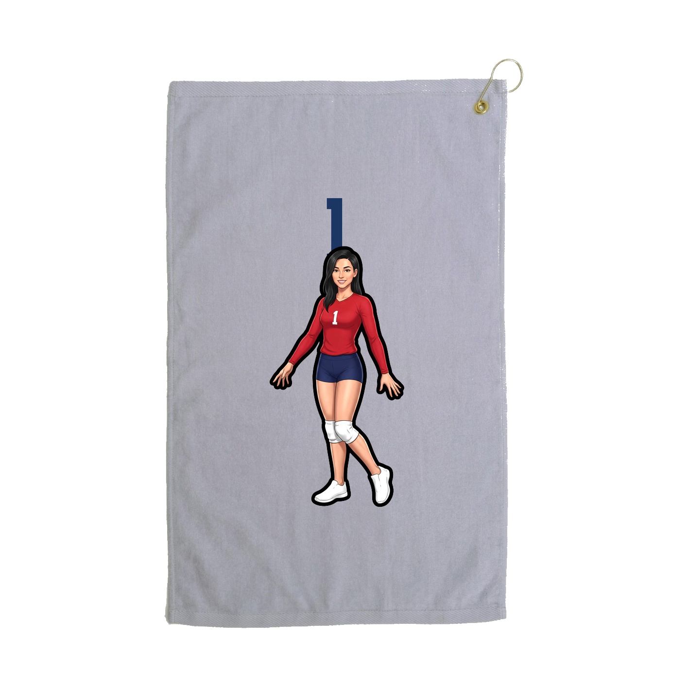 Golf Towel — Number Top in Grey