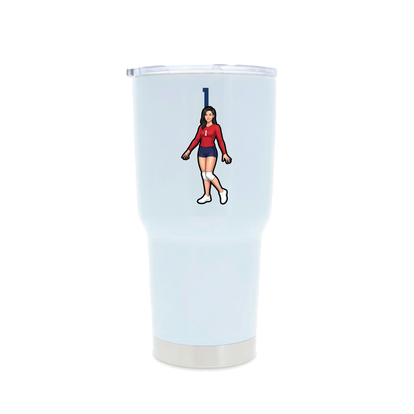 30oz Stainless Steel Tumbler — Number Top in White
