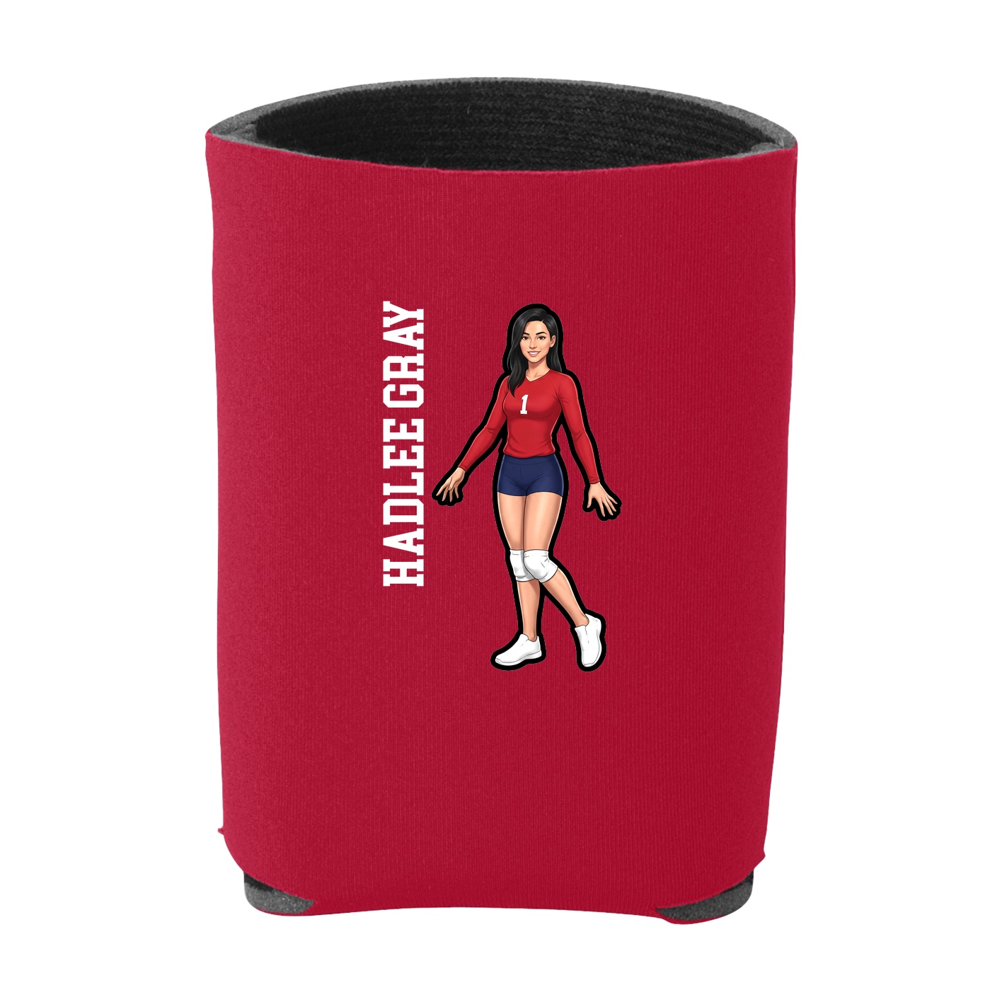 Can Holder — Name Vertical in Red