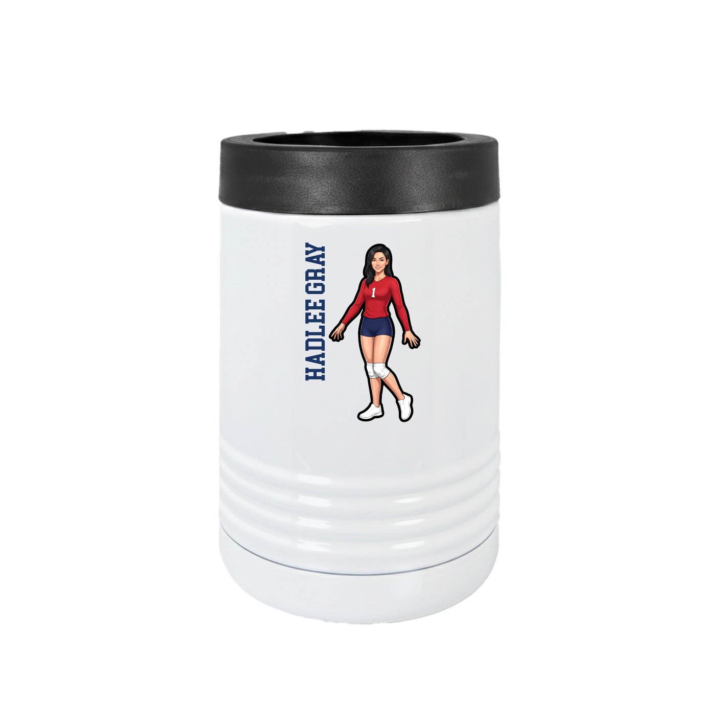 Beverage Holder — Name Vertical in White