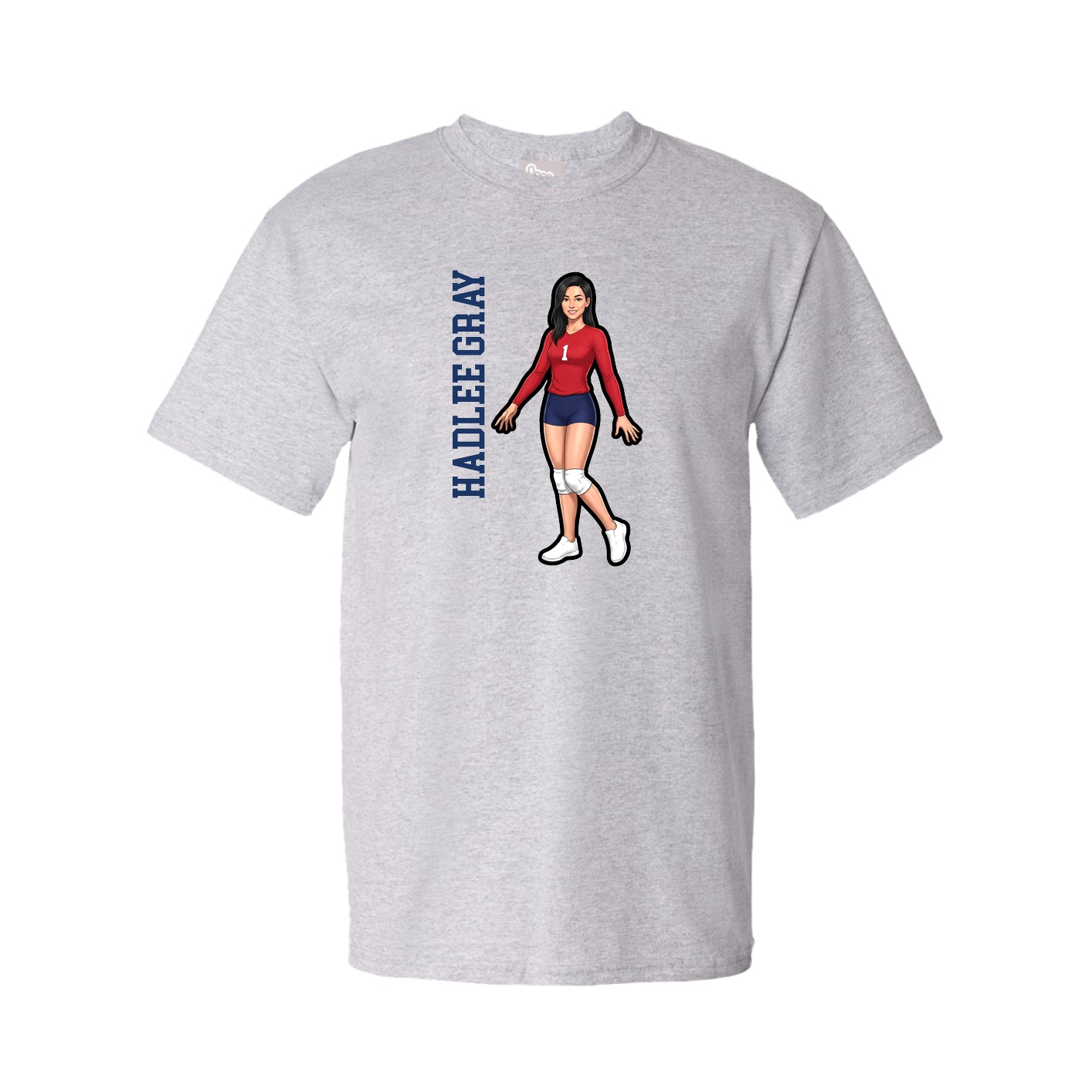 Youth Tee — Name Vertical in Grey