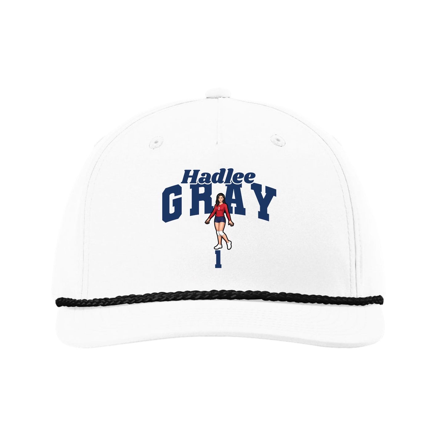 Five-Panel Classic Rope Cap — Signature Arch in White