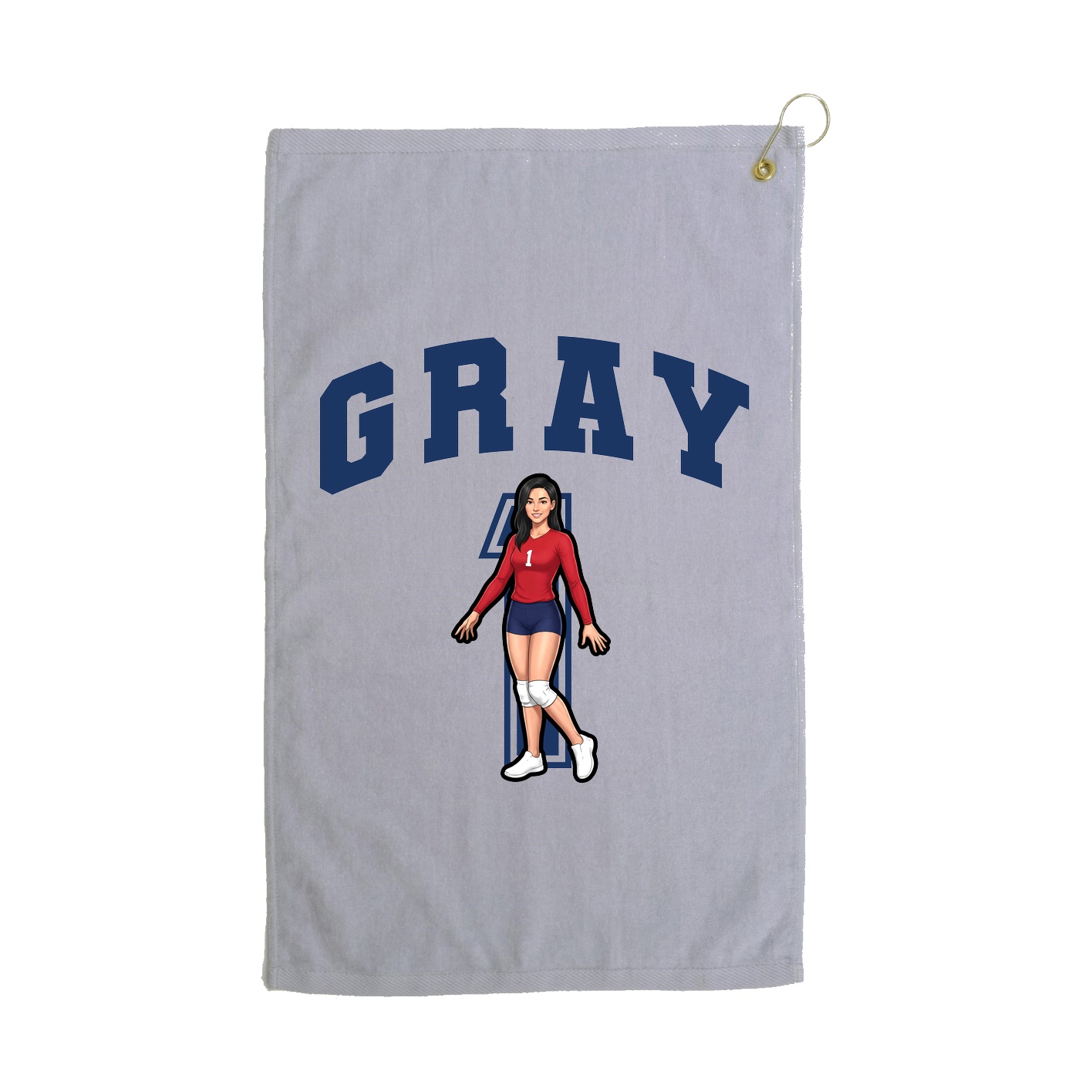Golf Towel — Number in Grey